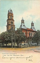 Gloucester Massachusetts~City HALL~1908 Pstmk Rotograph Tinted Photo Postcard - £3.32 GBP