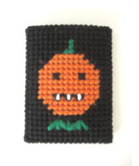 Plastic Canvas Pumpkin Gift Card Holder - Handcrafted Pumpkin Gift Card Holder - $10.99