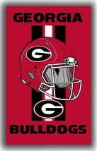 Georgia Football Team Memorable Flag 3x5ft Bulldogs Helmet Vert Banner - $335.24 MXN