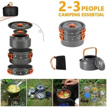 Camping Cookware 3pcs Stainless Steel Portable Outdoor Picnic Cook Set Bowl Pot - £32.11 GBP