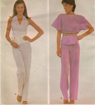 Misses Summer Career Office Work Halter &amp; Pullover Top Pull-On Pants Pattern S12 - £7.95 GBP