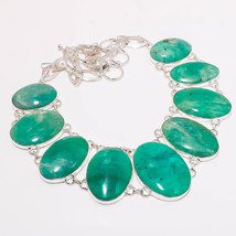 Amazonite Oval Shape Gemstone Handmade Antique Gift Necklace 18&quot; Jewelry SA 2660 - £11.25 GBP