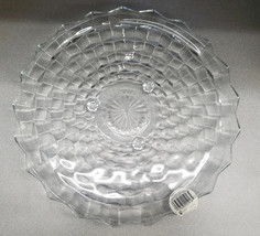 Indiana Glass Whitehall Cubist Crystal Three-Toed Glass Cake Plate With Scallope - £7.36 GBP