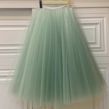 Carrie Bradshaw Tulle Skirt Outfit Plus Size Midi Tulle Green Tutu Holiday Skirt image 4