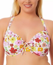 Bikini Top White Floral Print Plus Size 2X (20/22) CALIFORNIA WAVES $29 ... - $8.99