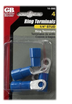 Gardner Bender 6-Ga. Insulated Wire Ring Terminal Blue 4PK - £4.73 GBP