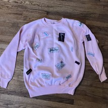 VTG Pink Sweatshirt USA Large Oklahoma Tulsa Patches - £8.25 GBP