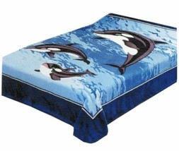 Whales Blue Solaron Kor EAN Technology Blanket Very Softy And Warm Twin Size - £55.38 GBP