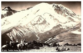Saddle Horse Trip Views Mountains Mt Rainier RPPC Postcard Posted 1962 - £15.46 GBP