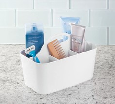 (White) Small Plastic Shower/Bath Storage Organizer Caddy Tote with Handle - £35.16 GBP