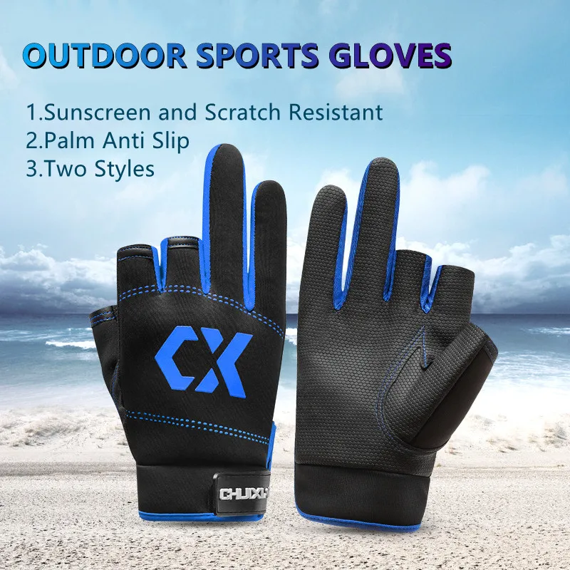 Skid gloves spring and autumn windproof waterproof dew three finger gloves summer half thumb200