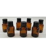 DI) Lot 7 Amber 2oz Empty Bottles Poly Seal Screw Caps Berk Company Apot... - £4.73 GBP