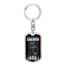 Soldier Dad Dog Tag Pendant Keychain Stainless Steel or 18k Gold - £31.71 GBP