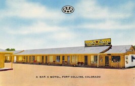 X Bar X Motel South College US 287 Fort Collins Colorado chrome postcard - £5.06 GBP