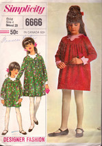 Simplicity Pattern 6666 Child&#39;s and Girls&#39; One-Piece Dress...Designer Fashion Si - £1.56 GBP