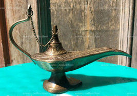 Aladin Genie Oil Lamp Vintage Aladdin Chirag Incense Burner Vintage Gift - $27.90