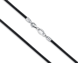 Black Brown Leather Cord Chain Necklace with 925 Sterling Silver Clasp,L... - $22.78