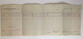 1897 State of Illinois Jo Daviess County Property Tax Bill Receipt - £9.17 GBP