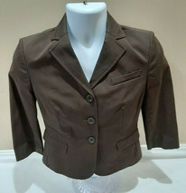 Ann Taylor Loft Womens Size 4 Petite Brown Blazer MSRP $89 NWT  - £20.43 GBP