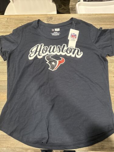 Houston Texans T Shirt Womens XL Apparel Short Sleeve Cuffed. Nwt. J - $9.89