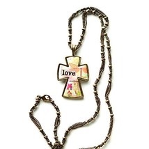 Kelly Rae Roberts Necklace, 23-in Brass-Tone Love Cross Inspirational Necklace - £25.62 GBP