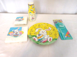 Easter Lot Paper Plates Napkins Cups Straw NEW Vintage - $13.86