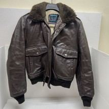 Cooper Leather A2 Bomber Jacket Sherpa Lined  Mens 40 Vintage 60s USA Full Zip - £118.55 GBP