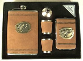 Scorpion Flask Gift Set W Cig Case Funnel Drinking Hip Shot Glass Gift Set Item - £9.71 GBP