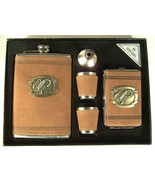 SCORPION FLASK GIFT SET W  CIG CASE funnel DRINKING HIP SHOT GLASS gift ... - $230.34 MXN