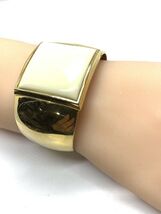 Avon Vintage Cuff Bangle Bracelet Gold Off White Enamel Chunky Signed 80... - €15,43 EUR