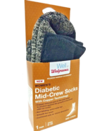 1Pair Women`s Diabetic mid-crew Socks 6-10, NewWalgreens w/Copper Techlo... - $13.52 CAD