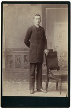 Cabinet Card Photo from 1800s Tall Slim Man Well Dressed - Location Unknown - £3.19 GBP
