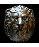 Large and Heavy Lion Head wall sculpture plaque in Dark Bronze Finish - £116.07 GBP