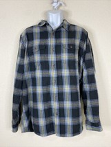 Burnside Men Size XL Black Plaid Button Up Knit Shirt Long Sleeve Woven - £8.71 GBP