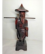 Hand Carved Wood Chinese Man Sculpture - Stick notched on each end  - €7,77 EUR