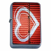 Rustic Red Heart Flip Top Dual Torch Em1 Smoking Cigarette Silver Refillable Dua - £7.04 GBP