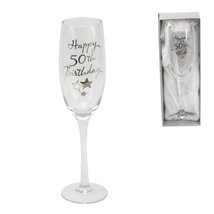 Personalised Juliana Happy 50th Birthday Champagne Glass Flute in Gift Box G3195 - £15.05 GBP