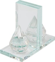 Bookends Bookend GLAM Modern Contemporary Clear Pair Crystal - £188.00 GBP