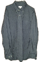 Sonoma Life + Style Men&#39;s Button Down Shirt Black &amp; Gray Checks SZ M 100% Cotton - £6.30 GBP