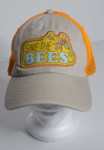 Save The Bees Adjustable Strap Trucker Mesh Cap Hat Smithsonian Orange Logo - $7.99