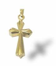 Gold Plated Sterling Silver Elegant Cross Cremation Urn Pendant w/Chain - £143.87 GBP