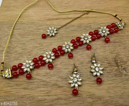 Kundan Choker Necklace Wedding Dulhan Bridal Jewelry Set Meenakari39 - £11.49 GBP