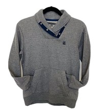 DKNY 89 Boys Sweatshirt Size Medium Gray Navy Blue Shawl Collar Pullover... - £19.32 GBP