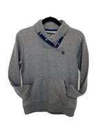 DKNY 89 Boys Sweatshirt Size Medium Gray Navy Blue Shawl Collar Pullover... - £19.34 GBP