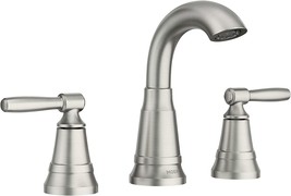 Moen Halle Spot Resist Nickel Widespread Bathroom Faucet With Drain, 84972Srn - £103.10 GBP