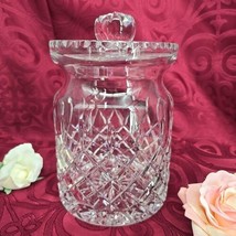 Vintage Webb Corbett Georgian Biscuit Jar w/Lid Canister 7&quot; +Lid, Crystal Glass - £35.71 GBP