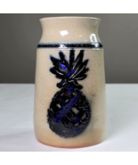 Jamestown Pottery Crock with Blue Pineapple Kitchen Utensil Holder Rusti... - $29.00