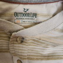 Outdoor Life Men's Long Sleeve Striped Shirt - Tan Beige *Stain on one s... - $6.99