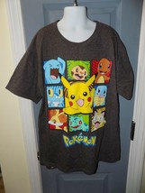 Pokemon Medium Gray Pikachu Charmander Squirtle Venusaur T-Shirt Size M Boy&#39;s - £14.31 GBP