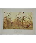 Remington Sportsmen&#39;s Ring Necked Pheasant Lithograph Fine Print USA - £15.57 GBP
